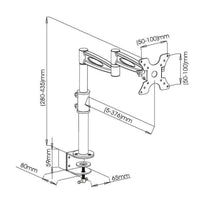 Techly ICA-LCD 502BK Flachbildschirm-Tischhalterung 68,6 cm (27") Tisch/Bank Schwarz