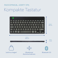 R-Go Tools Ergonomische Tastatur R-Go Compact Break, kompakte Tastatur mit Pausensoftware, AZERTY (FR), Bluetooth, Schwarz