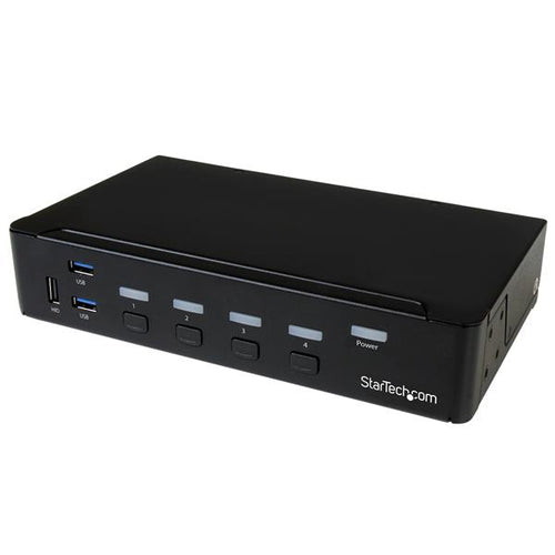 STARTECH.COM 4 Port DisplayPort KVM Switch - DP KVM Umschalter mit USB 3.0 Hub - 4K 30Hz