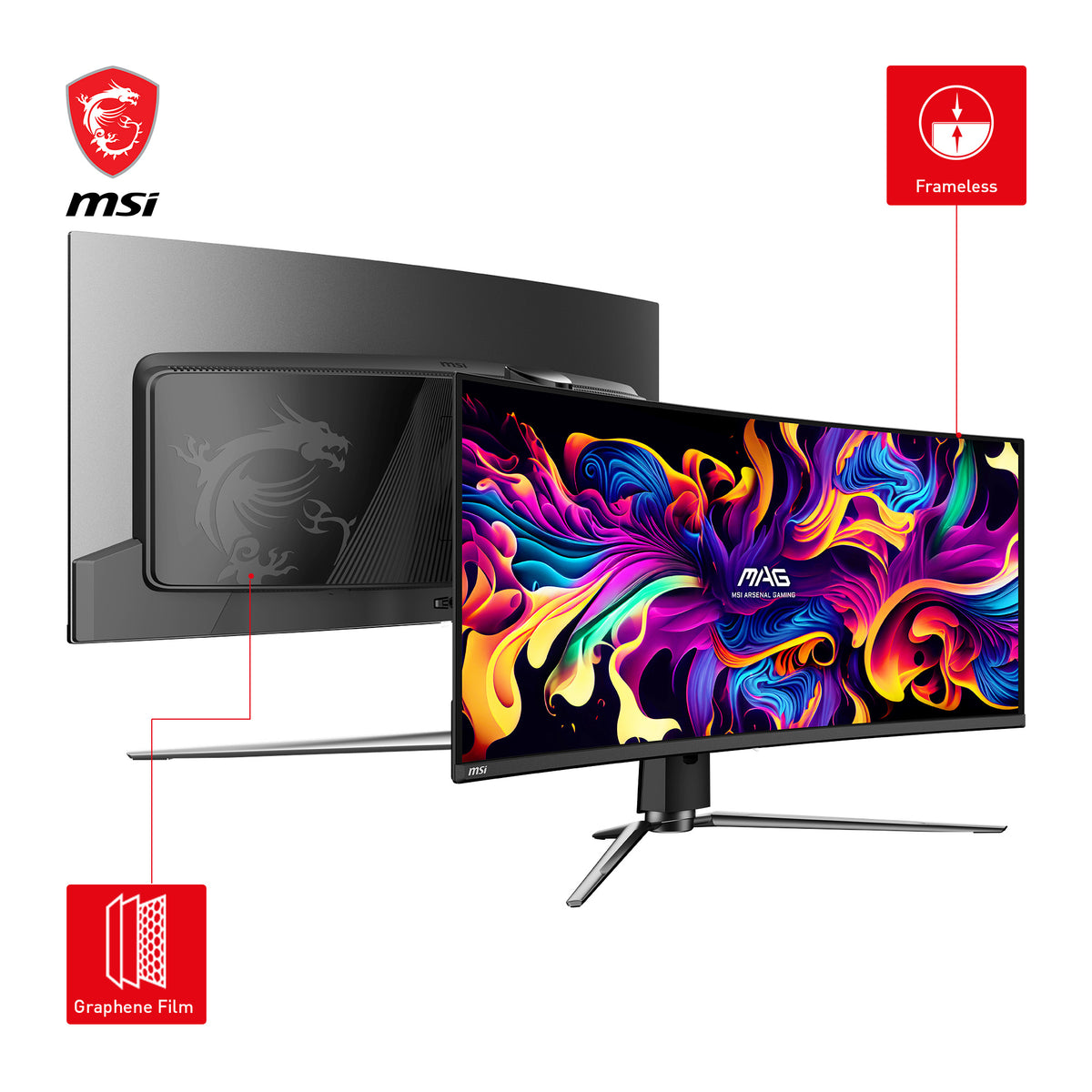 MSI MAG 341CQPDE QD-OLED Computerbildschirm 86,4 cm (34") 3440 x 1440 Pixel UltraWide Quad HD Schwarz