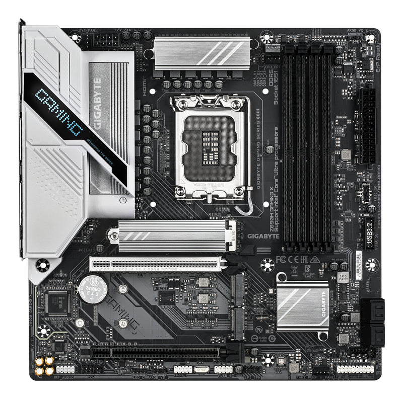 GIGABYTE Z890M GAMING X Mainboard - Unterstützt Intel Core Ultra (Serie 2) CPUs, 8+1+2 Phasen VRM, bis zu 8800MHz DDR5 (OC), 1xPCIe 5.0 + 2xPCIe 4.0, 2.5GbE LAN, USB 3.2 Gen 1