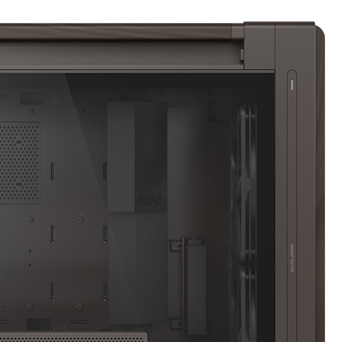 ASUS ProArt PA602 Wood Edition Retro Brown - Tempered Glass Panel Midi Tower Braun