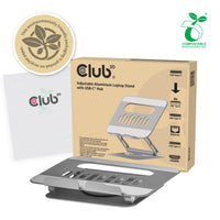 CLUB3D Verstellbarer Aluminium-Laptop-Ständer mit USB-C® Hub