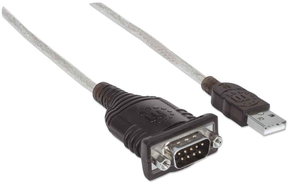 Manhattan USB auf Seriell-Konverter, Zum Anschluss eines seriellen Geräts an einen USB-Port, Prolific PL-2303RA-Chipsatz, 1,8 m