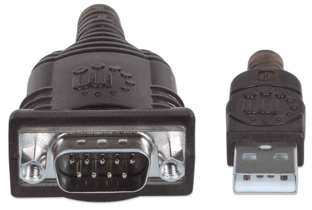Manhattan USB auf Seriell-Konverter, Zum Anschluss eines seriellen Geräts an einen USB-Port, Prolific PL-2303RA-Chipsatz, 1,8 m