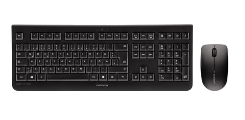 CHERRY DW 3000 Tastatur Maus enthalten Universal RF Wireless AZERTY Belgisch Schwarz
