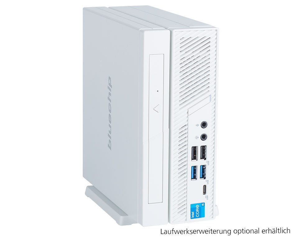 bluechip BUSINESSline S3159 *white* Intel® Core™ i5 Prozessor 14400 / bis zu 4.70 GHz, Windows 11 Pro, Intel® B760, 8 GB DDR5, 500 GB NVMe SSD, Intel® Wi-Fi 6E AX211, Bluetooth 5.3, Gigabit Ethernet, Intel® UHD Grafik
