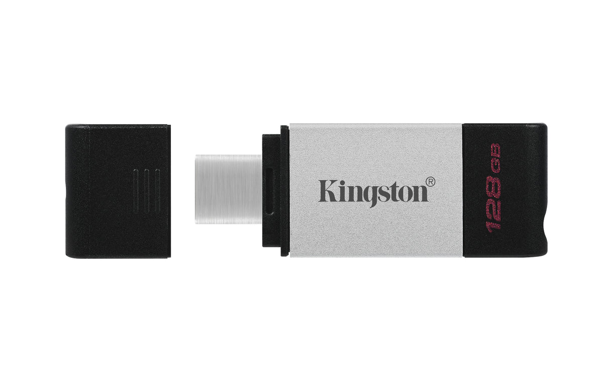 Kingston Technology DataTraveler 80 USB-Stick 128 GB USB Typ-C 3.2 Gen 1 (3.1 Gen 1) Schwarz, Silber