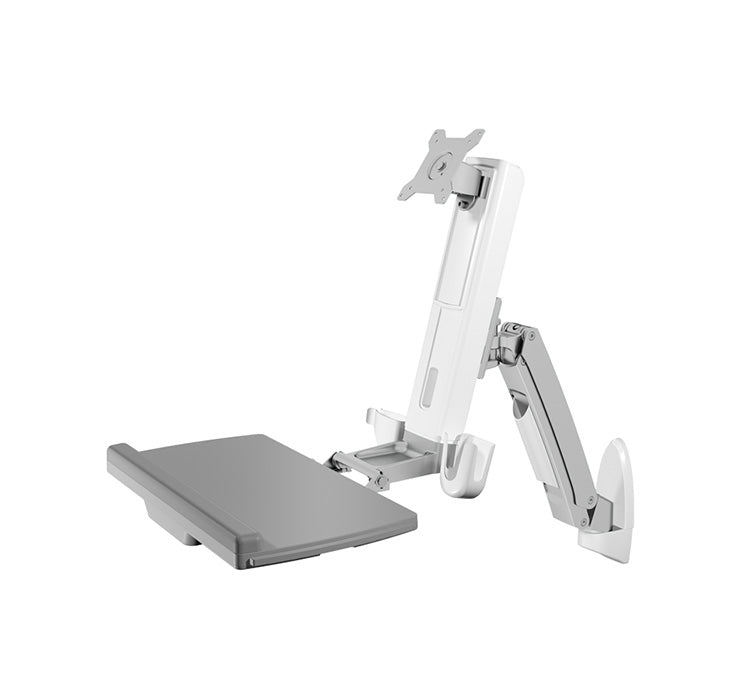 ICY BOX IB-MS600-W, "Sit-Stand-Workstation" mit Wandhalterung für einen Monitor bis zu 24" (61 cm)