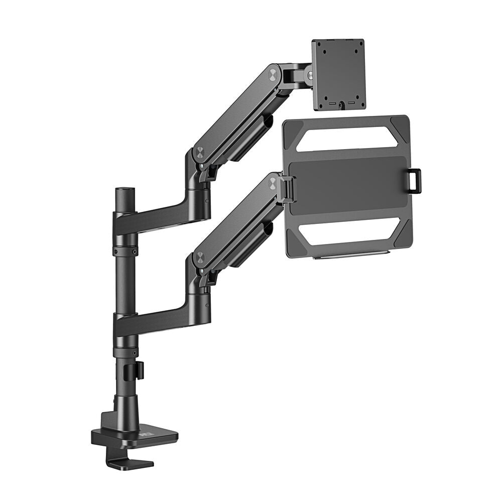 Braccio singolo per monitor e laptop ACT per ufficio, Premium, con molla a gas, montaggio su asta