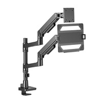 Braccio singolo per monitor e laptop ACT per ufficio, Premium, con molla a gas, montaggio su asta