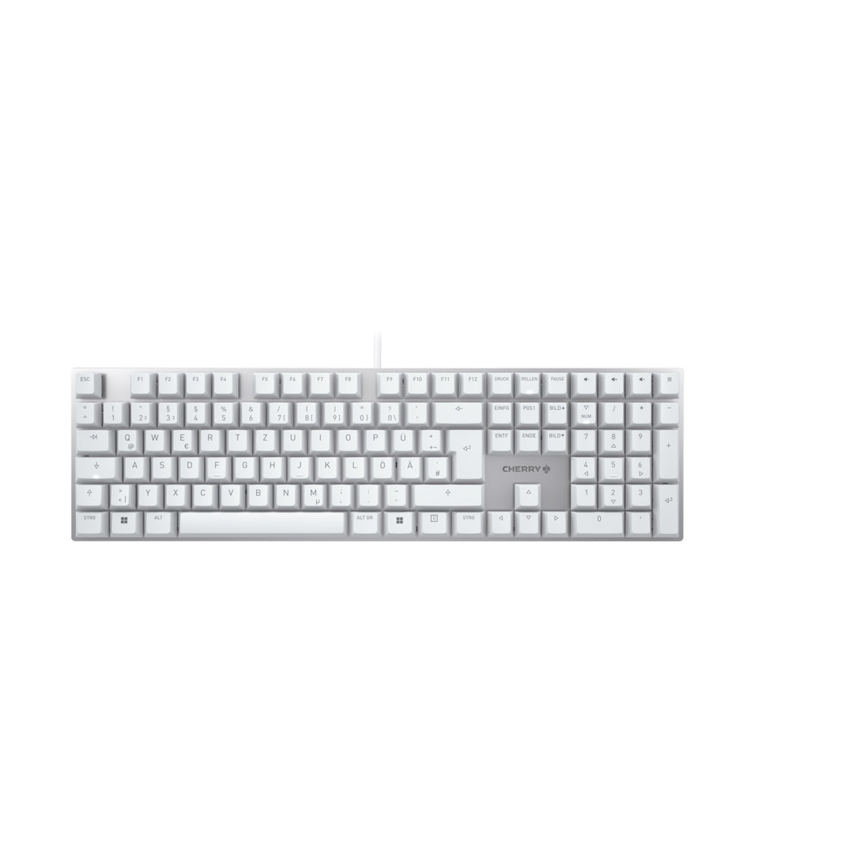 CHERRY KC 200 MX Tastatur Universal USB QWERTZ Deutsch Silber, Weiß
