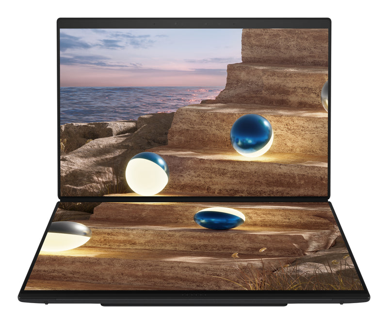ASUS Zenbook Duo UX8407AA-SN091W Copilot+ PC Intel Core Ultra X9 388H Laptop 35,6 cm (14") Touchscreen 3K 32 GB LPDDR5x-SDRAM 2 TB SSD Wi-Fi 7 (802.11be) Windows 11 Home Grau