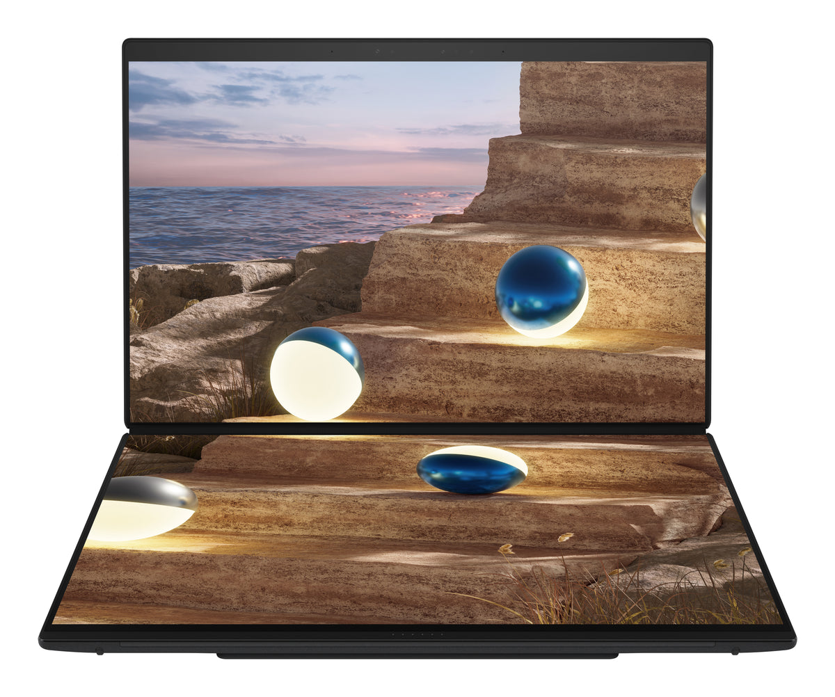 ASUS Zenbook Duo UX8407AA-SN605W Copilot+ PC Intel Core Ultra 9 386H Laptop 35,6 cm (14") Touchscreen 3K 32 GB LPDDR5x-SDRAM 1 TB SSD Wi-Fi 7 (802.11be) Windows 11 Home Grau
