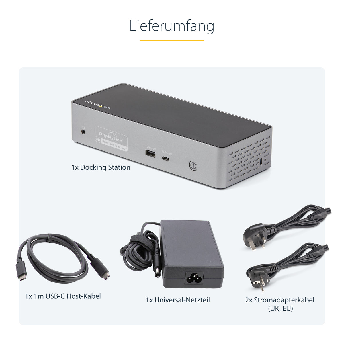 StarTech.com USB C Dockingstation für 4 monitore - 4K 60Hz Hybrid Notebook Dock DisplayPort 1.4 & HDMI 2.0 - Universal USB-C/Thunderbolt Laptop Dock mit 100W PD - USB Hub mit 1x USB-C & 3x USB-A, GbE, Audio