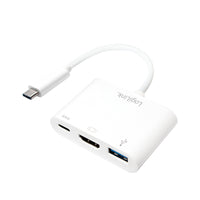 LogiLink 0.14m, 2xUSB-C/HDMI+USB A Weiß