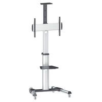 Manhattan Universal Multimedia TV-Ständer auf Rollen, Für Bildschirme von 37" bis 70"* und bis zu 50 kg, -12 ~ 5Â° neigbar, 90Â° schwenkbar, Kamerahalterung und AV-Fachboden abnehmbar, schwarz/silber