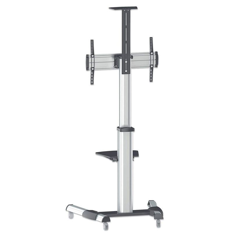 Manhattan Universal Multimedia TV-Ständer auf Rollen, Für Bildschirme von 37" bis 70"* und bis zu 50 kg, -12 ~ 5Â° neigbar, 90Â° schwenkbar, Kamerahalterung und AV-Fachboden abnehmbar, schwarz/silber