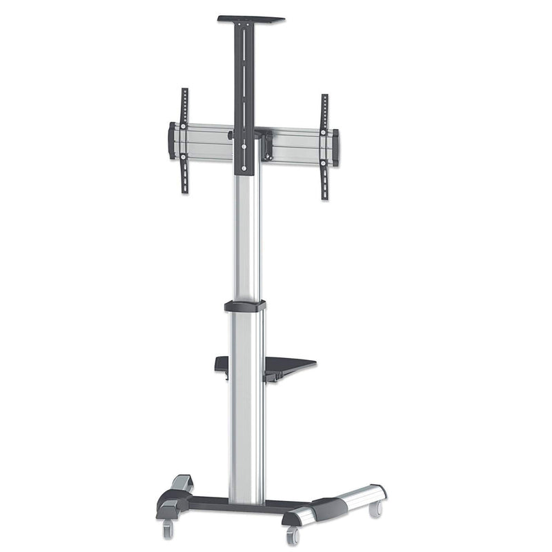 Manhattan Universal Multimedia TV-Ständer auf Rollen, Für Bildschirme von 37" bis 70"* und bis zu 50 kg, -12 ~ 5Â° neigbar, 90Â° schwenkbar, Kamerahalterung und AV-Fachboden abnehmbar, schwarz/silber