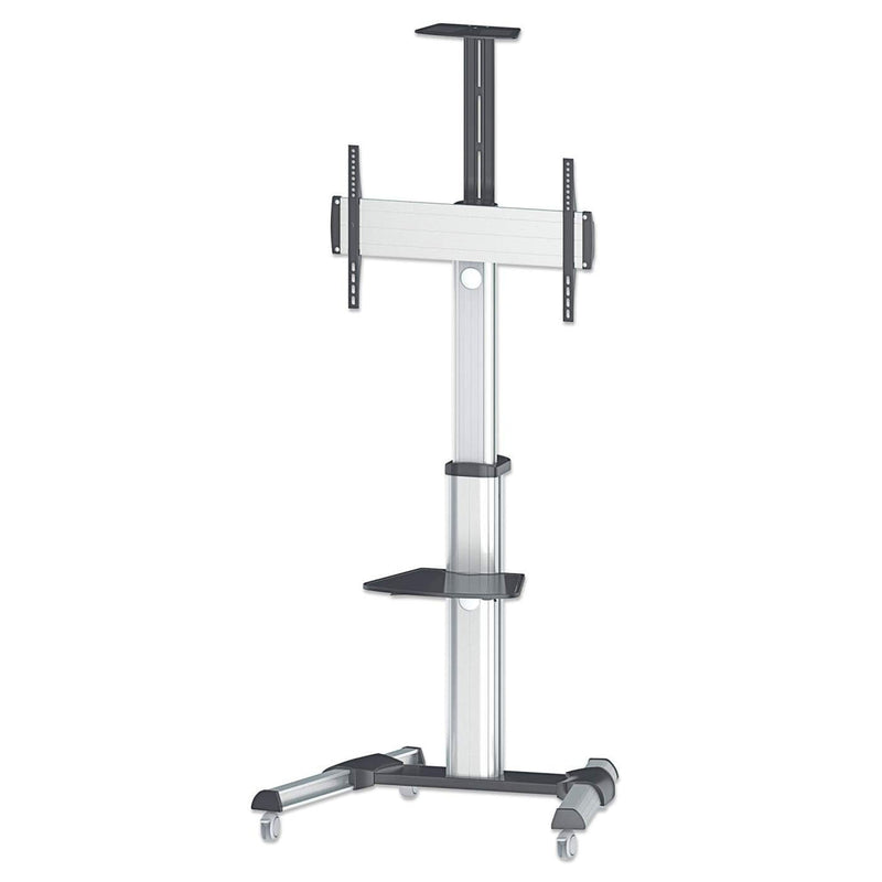 Manhattan Universal Multimedia TV-Ständer auf Rollen, Für Bildschirme von 37" bis 70"* und bis zu 50 kg, -12 ~ 5Â° neigbar, 90Â° schwenkbar, Kamerahalterung und AV-Fachboden abnehmbar, schwarz/silber