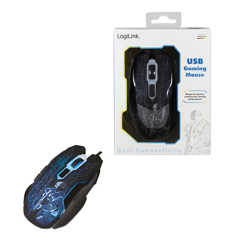 LogiLink ID0137 Maus Gaming Beidhändig USB Typ-A Optisch 2400 DPI