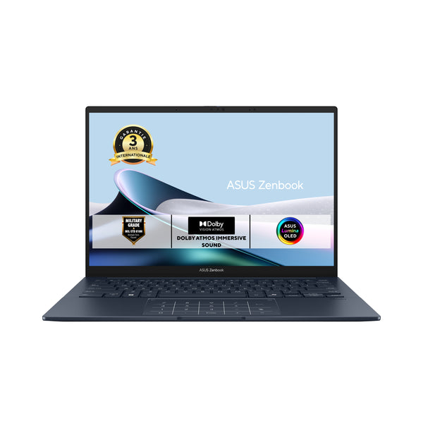 ASUS Zenbook 14 UX3405CA- -ISSQD0X Intel Core Ultra 7 255H Laptop 35,6 cm (14") WUXGA 16 GB LPDDR5x-SDRAM 512 GB SSD Wi-Fi 7 (802.11be) Windows 11 Pro Blau