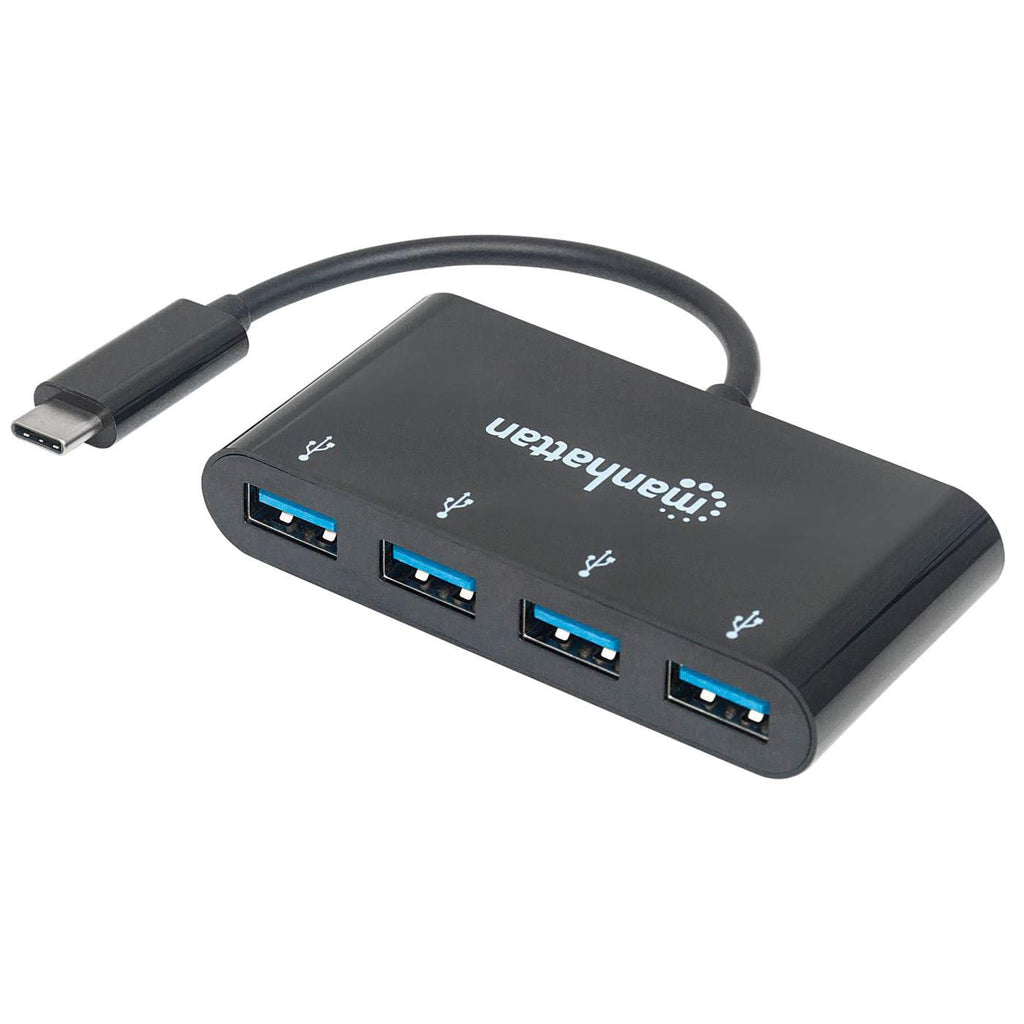 Manhattan USB-C 3.1 Gen 1 Typ C-Hub, 4 USB Typ A-Ports, Stromversorgung über USB