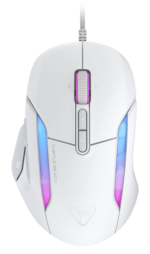 Turtle Beach Kone II – Ergonomische RGB-Gaming-Maus, 26K DPI Optischer Sensor, optische Schalter mit 100 Mio. Klick-Lebensdauer, 23 programmierbare Funktionen, 4D-Scroll-Rad, Weiß