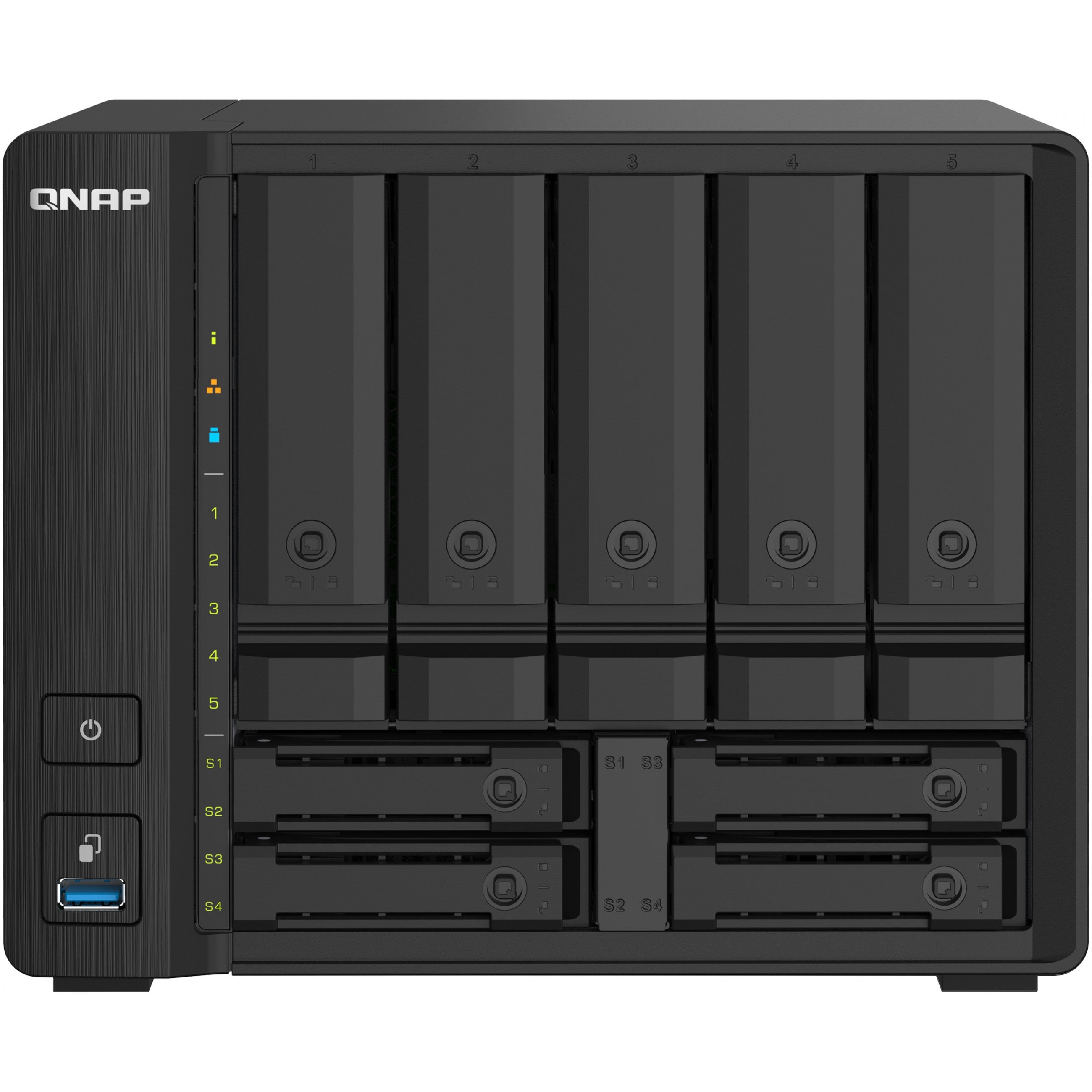 QNAP TS-932PX-4G 9-Bay NAS AL324 4GB DDR4 SODIMM 5x8.89cm 3.5Zoll 4x6.35cm 2.5Zoll drive slots 2x10GbE SFP+ LAN 2x2.5GbE LAN