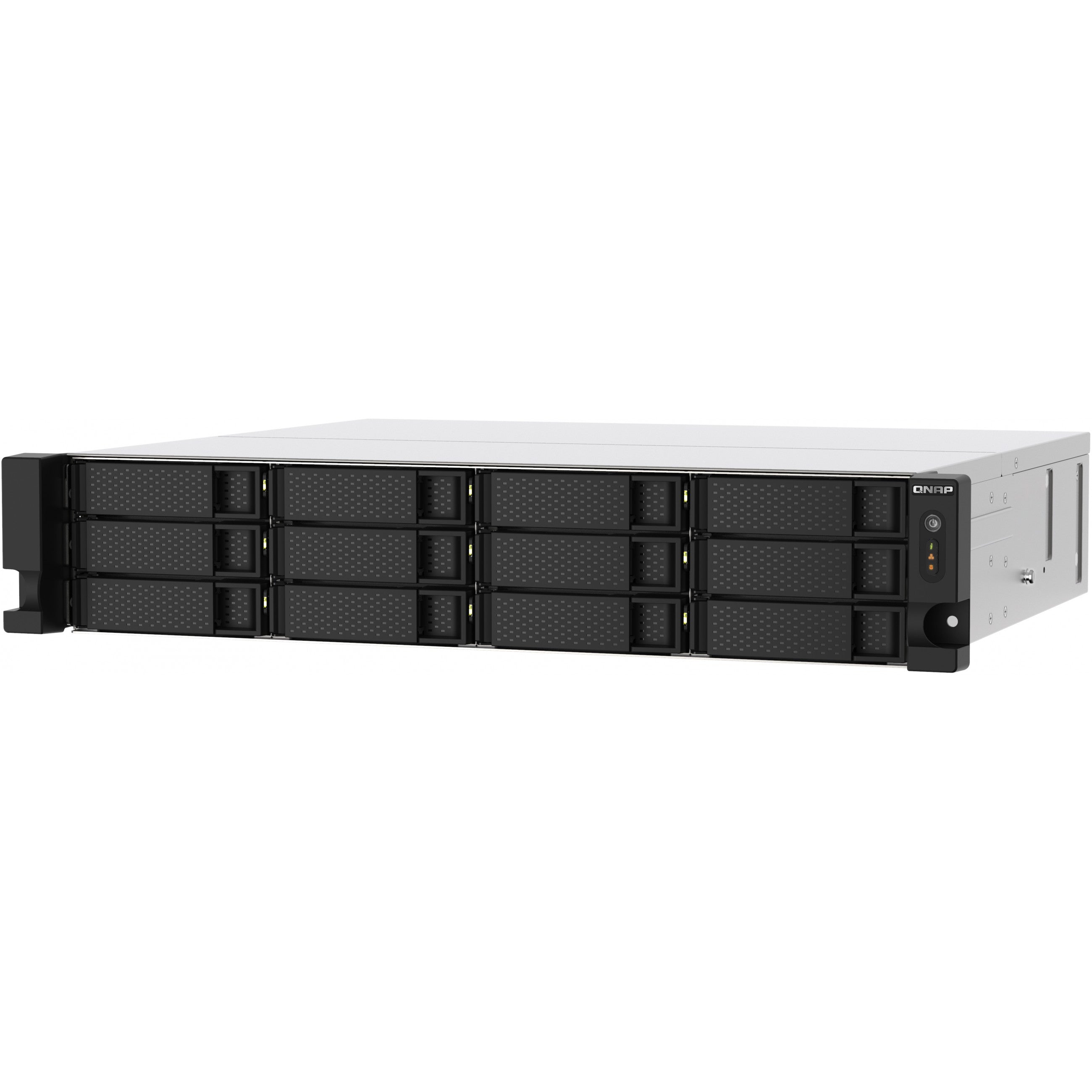 QNAP 12-Bay-Rackmontage-NAS AMD Ryzen V1000 Serie V1500B 4C/8T 2.2GHz 8GB DDR4-RAM 2x2.5 GbE LAN optionale 10GbE und M.2