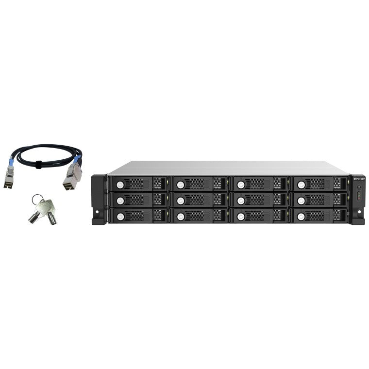 QNAP TL-R1220SEP-RP 12-bay 2U rackmount SAS 12Gbps JBOD expansion enclosure with SAS expander 12Gbps & SAS/SATA 6Gbps drives