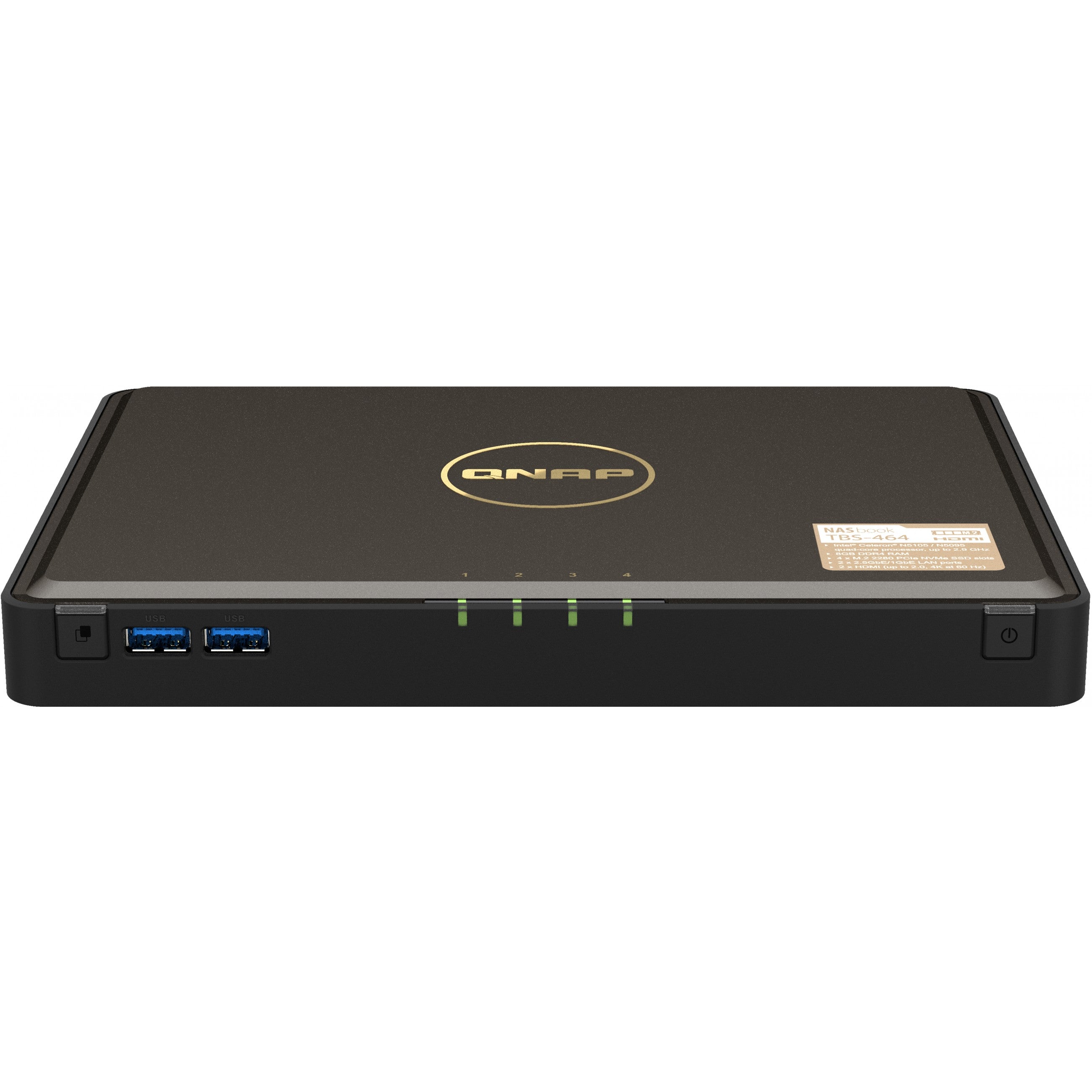 QNAP TBS-464-8G Intel Celeron N5105/N5095 quad-core 1.5GHz processor burst up to 2.9GHz 8GB DDR4 RAM