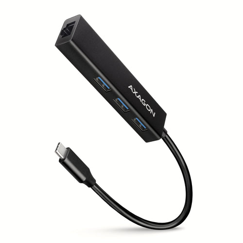Axagon HMC-GL3A USB-C-Hub 3x USB-A Gbit-LAN schwarz Kabelgebunden USB 3.2 Gen 1 (3.1 Gen 1) Type-C