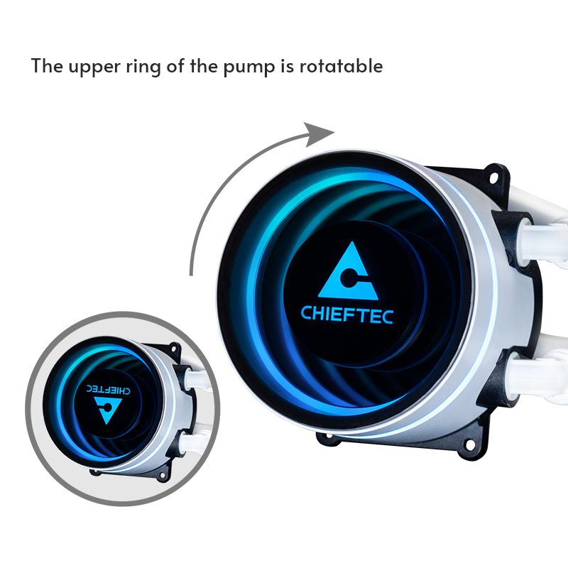 Chieftec ICEBERG 240-RGB-W Computergehäuse All-in-One-Flüssigkeitskühler 12 cm Weiß