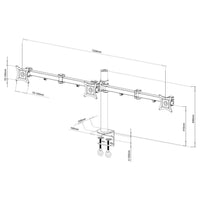 Techly ICA-LCD 482-T Flachbildschirm-Tischhalterung 61 cm (24") Tisch/Bank Schwarz