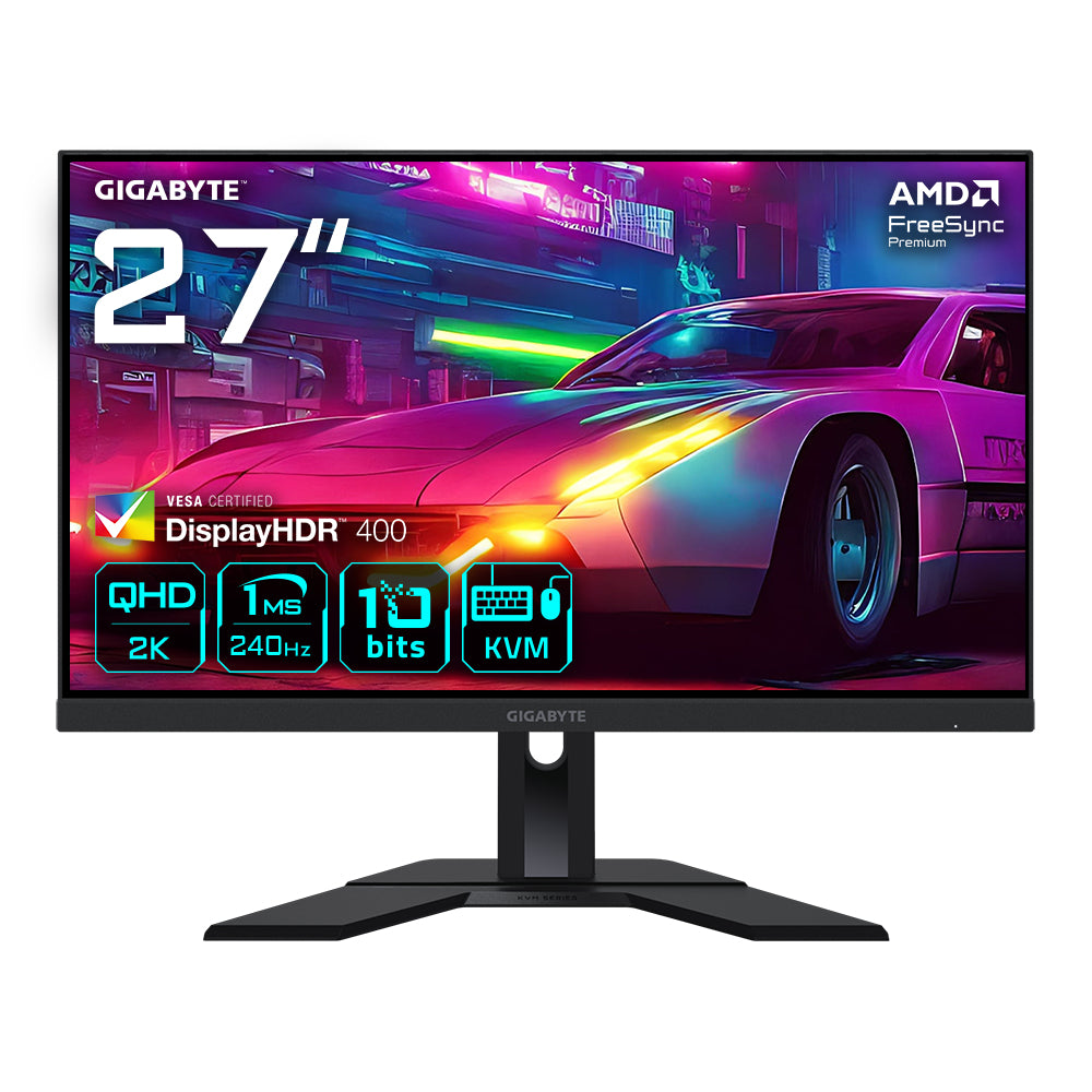 GIGABYTE M27Q X 27" QHD Gaming Monitor - 2560 x 1440, 240Hz, 1ms, 250 cd/m², FreeSync Premium, Display HDR400, HDMI 2.0, DisplayPort 1.4