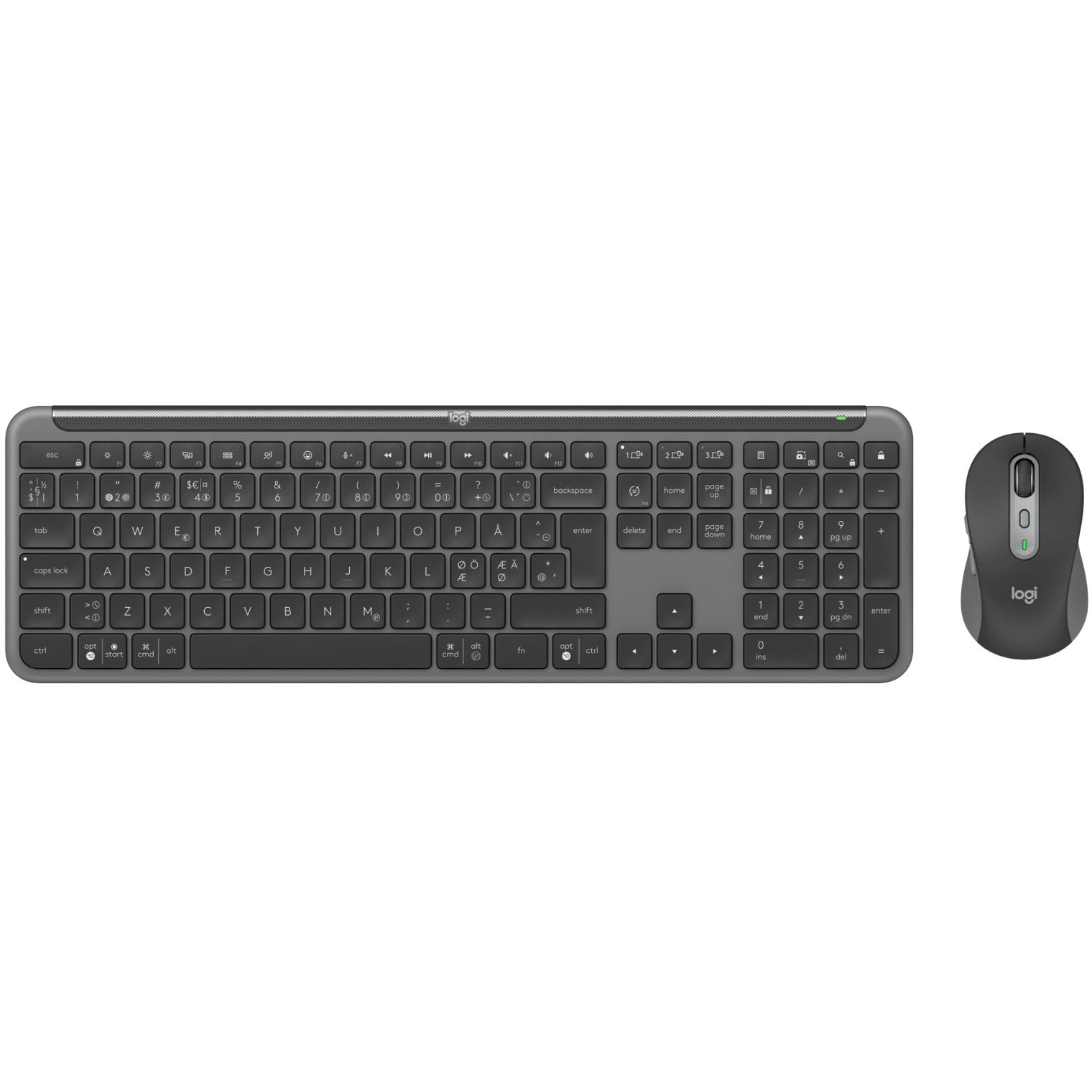 Logitech Signature Slim Combo MK950 for Business Keyboard and mouse set wireless Bluetooth 5.1 LE QWERTY graphite (PAN)