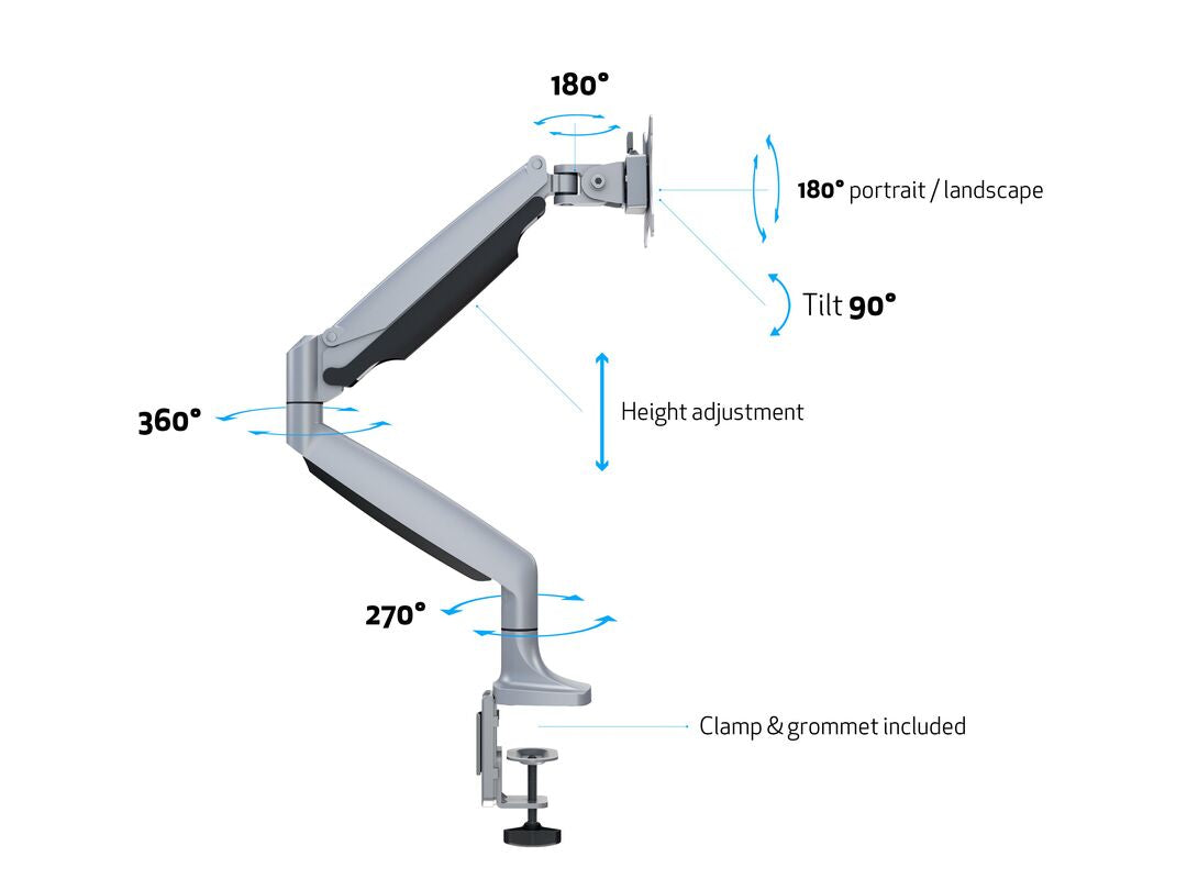 Multibrackets 3255 Flachbildschirm-Tischhalterung 68,6 cm (27") Tisch/Bank Silber