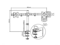 Multibrackets 3309 Flachbildschirm-Tischhalterung 68,6 cm (27") Tisch/Bank Schwarz