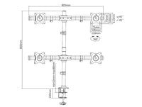 Multibrackets 3316 Flachbildschirm-Tischhalterung 68,6 cm (27") Tisch/Bank Schwarz