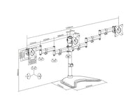 Multibrackets 3392 Flachbildschirm-Tischhalterung 68,6 cm (27") Tisch/Bank Schwarz