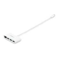 StarTech.com 3 Port USB 3.0 Hub plus Gigabit Ethernet - 5Gbps - USB-C - Weiß