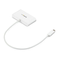 StarTech.com 3 Port USB 3.0 Hub plus Gigabit Ethernet - 5Gbps - USB-C - Weiß