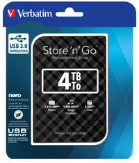 Verbatim Portables Festplattenlaufwerk Store 'n' Go USB 3.0, 4 TB, Schwarz