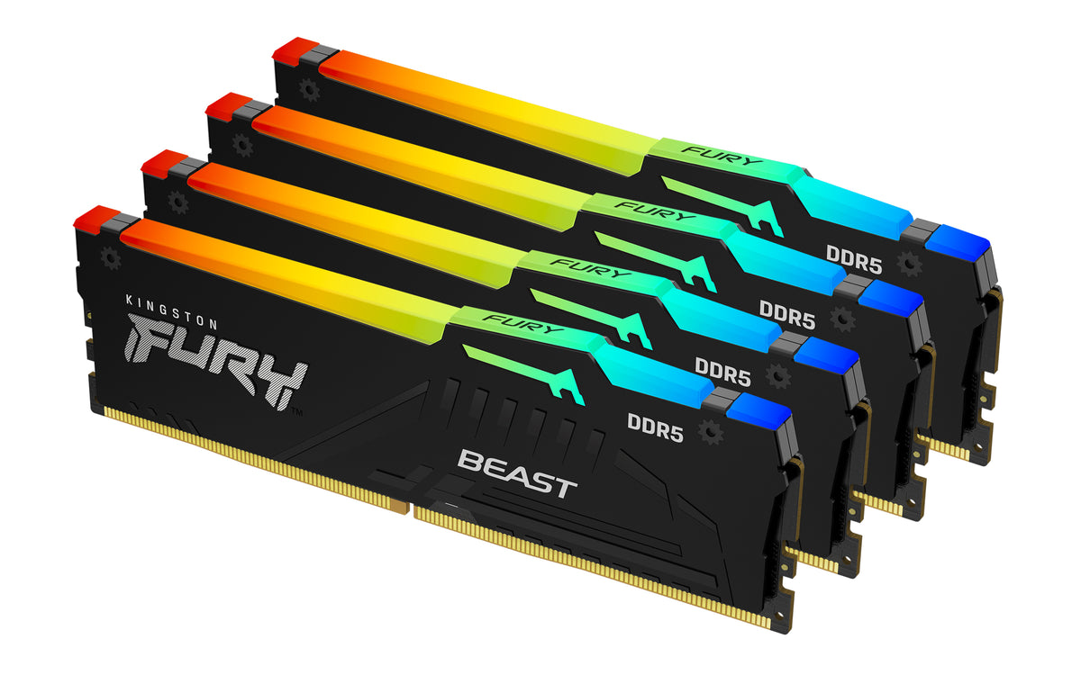 Kingston Technology FURY Beast 64 GB 5600 MT/s DDR5 CL40 DIMM (4er-Kit) RGB XMP