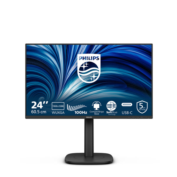 Philips 3000 series 24B2N3200D/00 Computerbildschirm 61,2 cm (24.1") 1920 x 1200 Pixel WUXGA LCD Schwarz