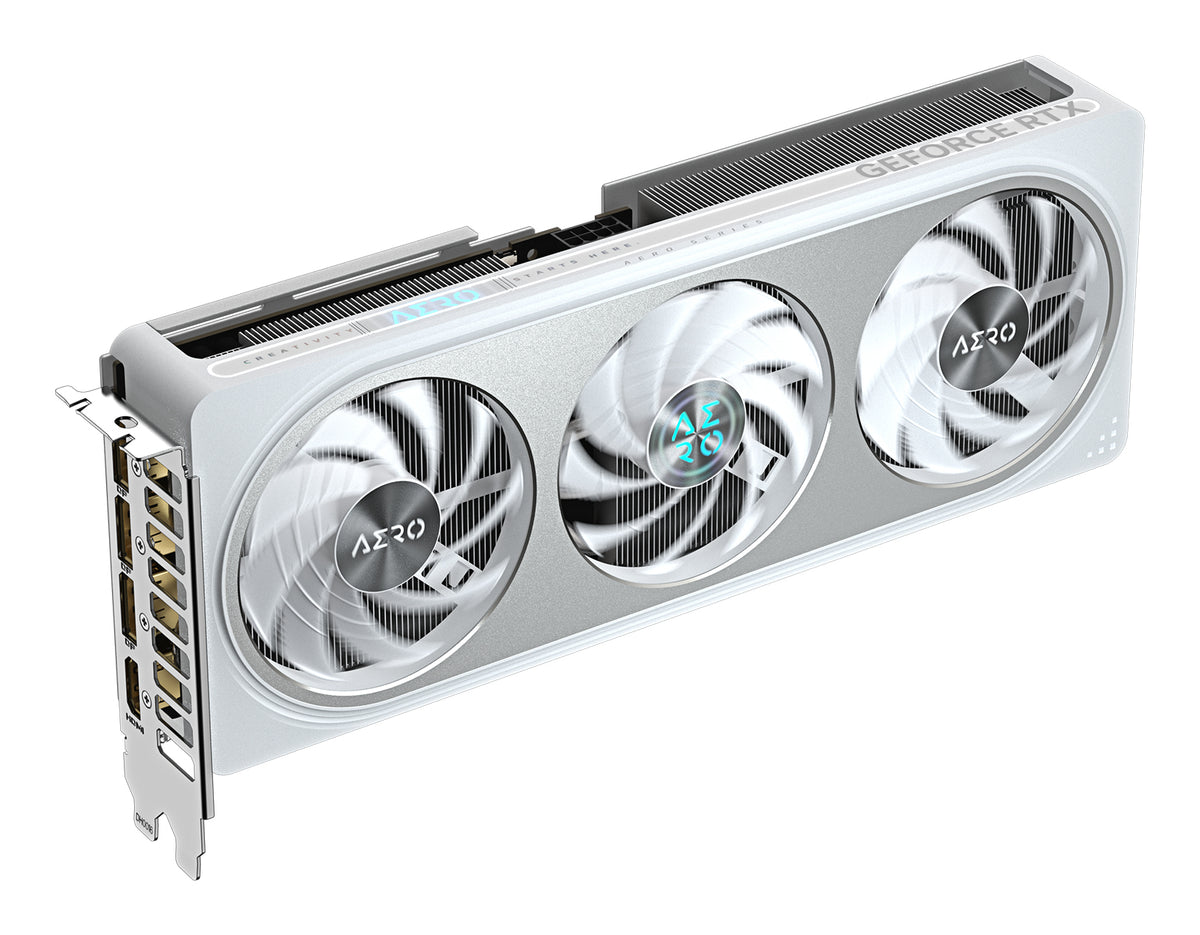 GIGABYTE GeForce RTX 5060 Ti AERO OC 16G Grafikkarte – 16 GB GDDR7, 128 Bit, PCI-E 5.0, 2647MHz Kernfrequenz, 3 x DisplayPort, 1 x HDMI, GV-N506TAERO OC-16GD