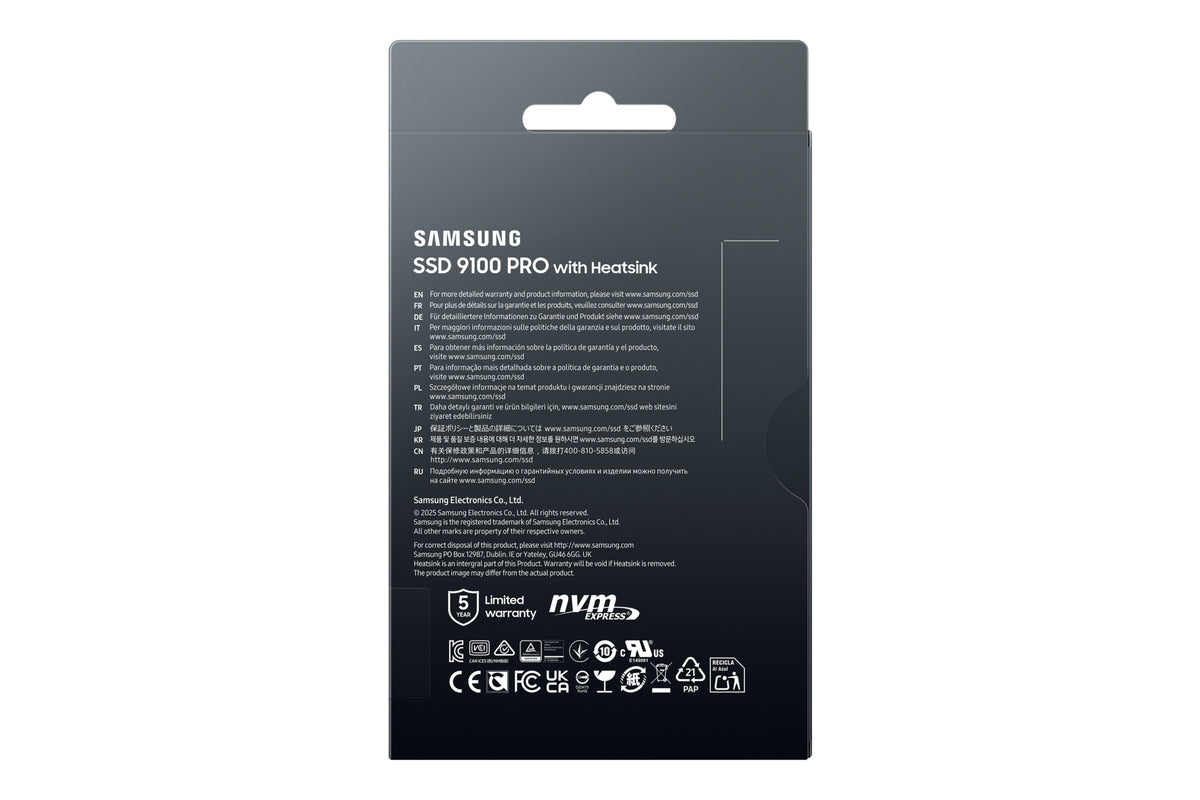 Samsung 9100 PRO Heatsink PCIe® 5.0 NVMe™ M.2 SSD - 1 TB