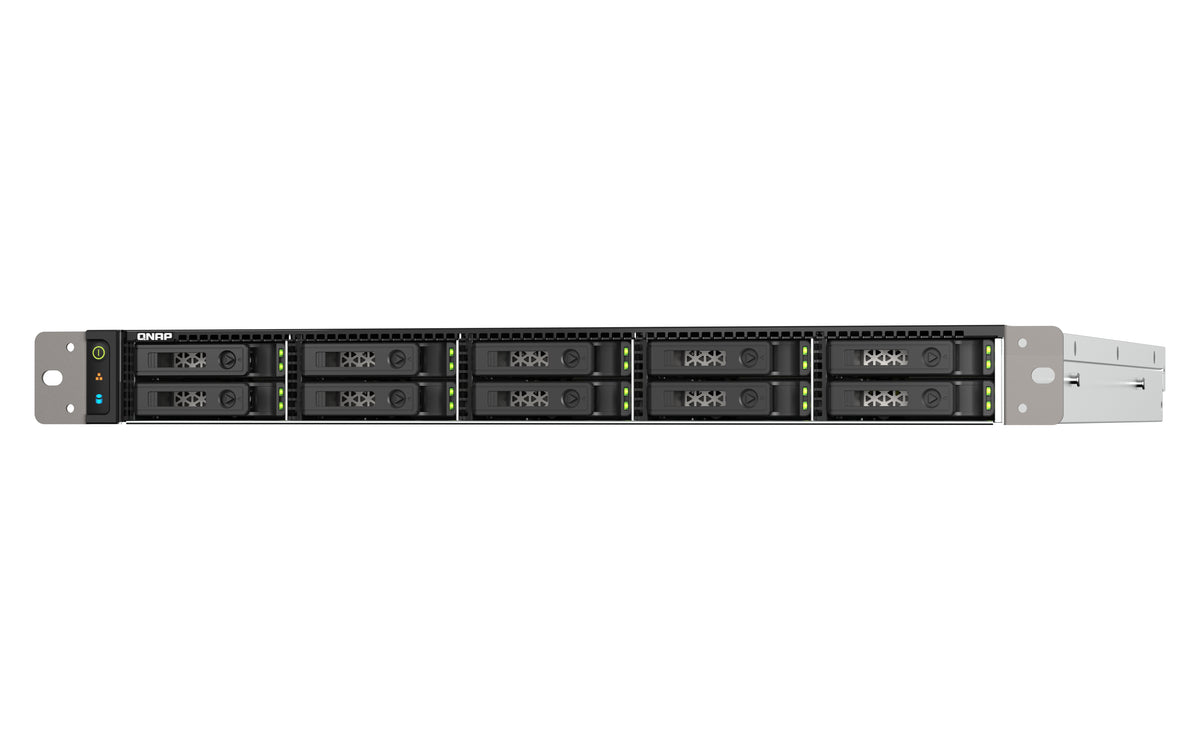 QNAP TS-h1090FU NAS Rack (1U) EPYC 7232P 64 GB DDR4 0 TB QuTS hero Schwarz, Grau