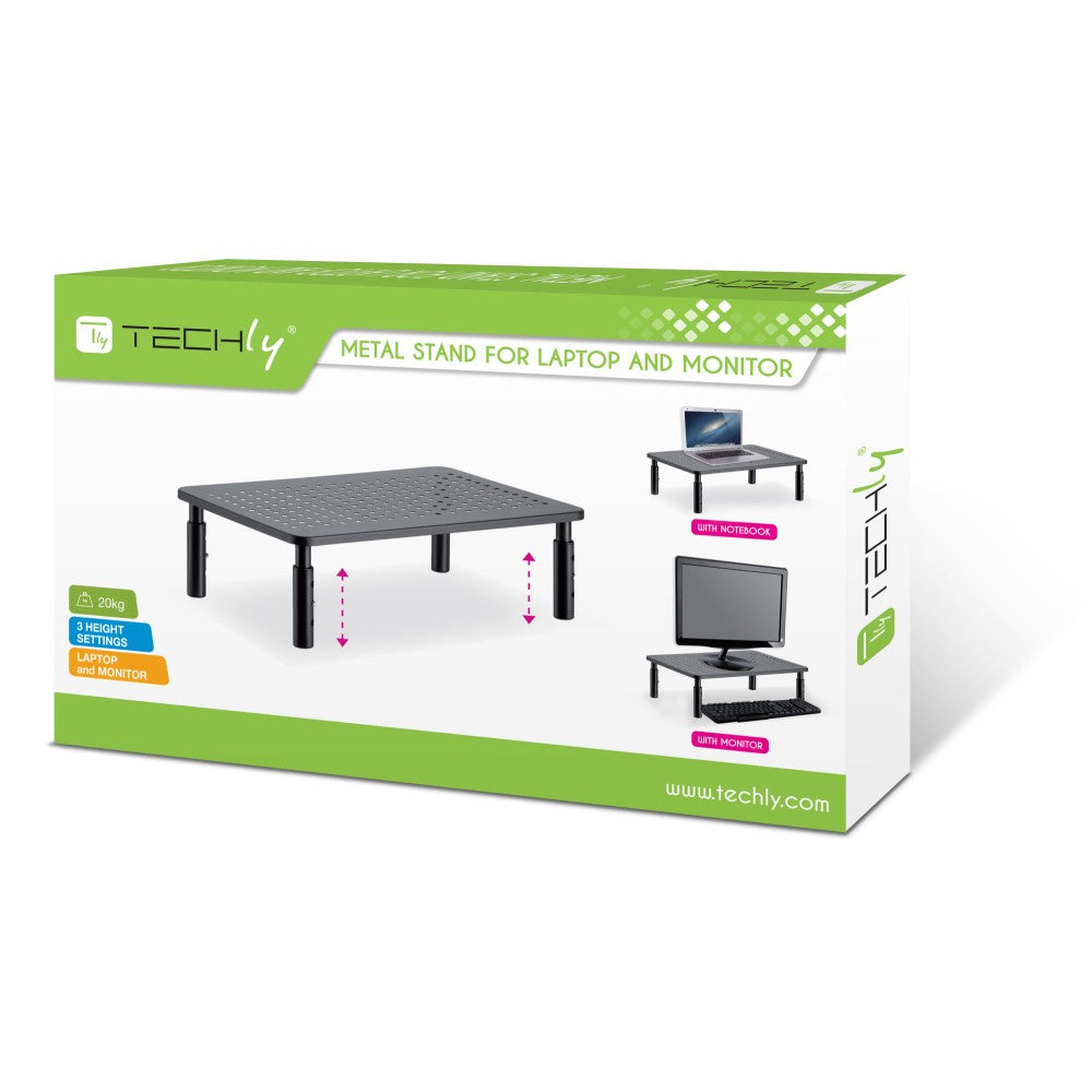 Techly ICA-MS 481 Flachbildschirm-Tischhalterung Tisch/Bank Schwarz